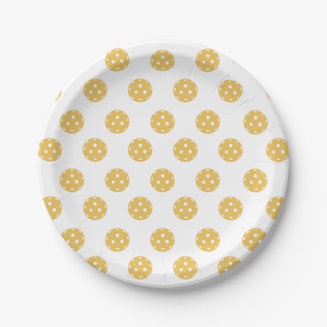 Plato De Papel Fun Pickleball Pattern Pickleball Fiesta (Anverso)