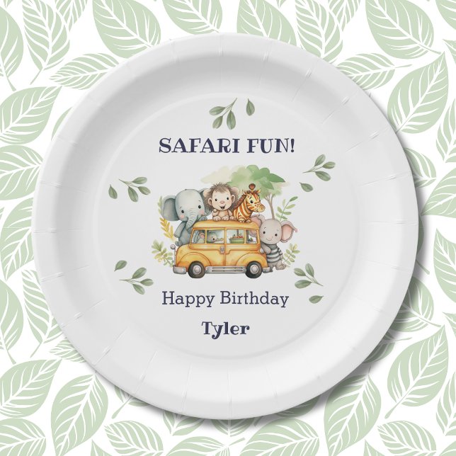 Plato De Papel Fun Safari Animal Jungle Cumpleaños (Subido por el creador)