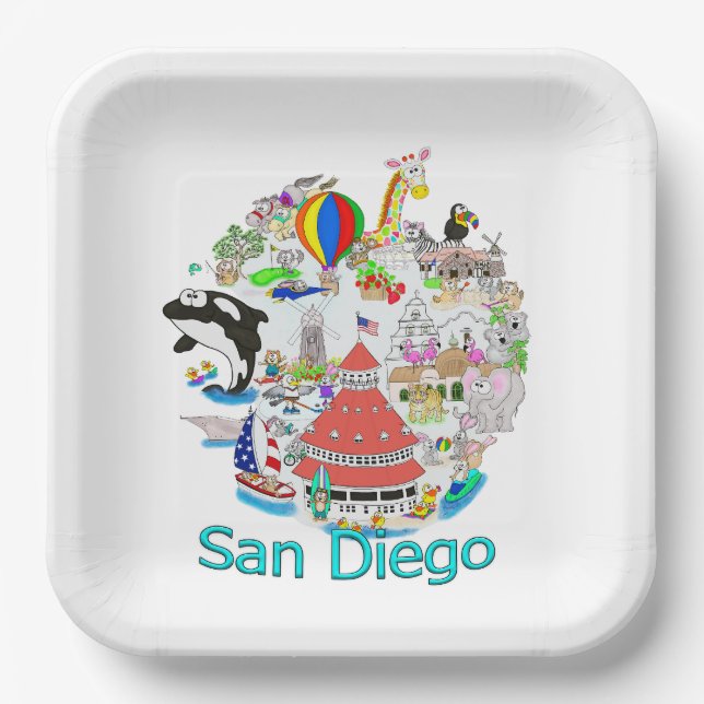 Plato De Papel Fun San Diego California (Anverso)