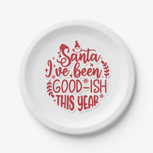 Plato De Papel Fun Santa (Anverso)