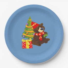 Plato De Papel Fun Teddy Bear Navidades Fiesta