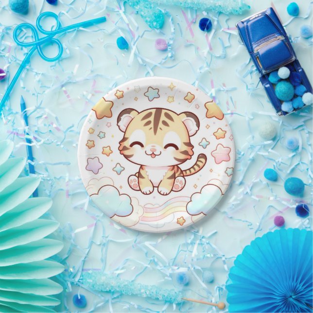 Plato De Papel Fun Tiger Baby Shower (Fiesta)