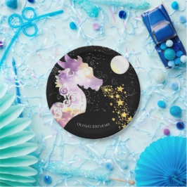 Plato De Papel Fun Watercolor Dragon Cumpleaños