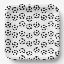 Plato De Papel Fundido patrón de pelota de fútbol
