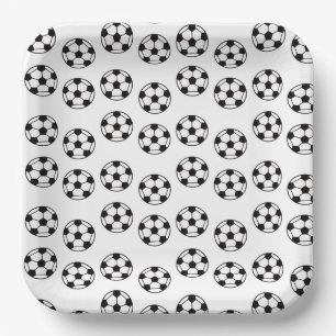 Plato De Papel Fundido patrón de pelota de fútbol