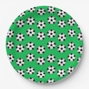 Plato De Papel Fundido patrón de pelota de fútbol