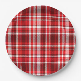 Plato De Papel Fundido rojo y blanco