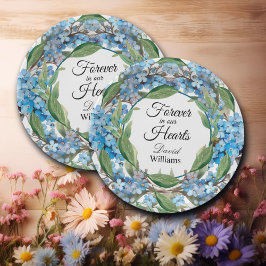 Plato De Papel Funeral de Blue Forget Me Not Flowers