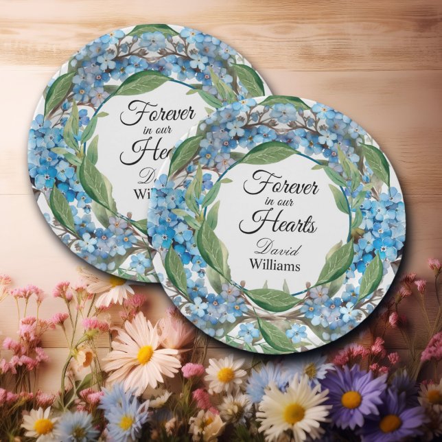 Plato De Papel Funeral de Blue Forget Me Not Flowers (Subido por el creador)