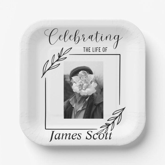 Plato De Papel Funeral / Memorial placa de papel personalizada (Anverso)