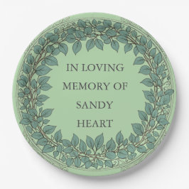 Plato De Papel Funeral Personalizado de Eucalipto – Memorial Eleg