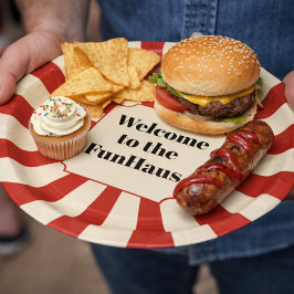 Plato De Papel FunHaus Bold Stripe Circus Party