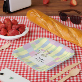 Plato De Papel Funky Cubism Handwritten StarkDelivery Baby Shower