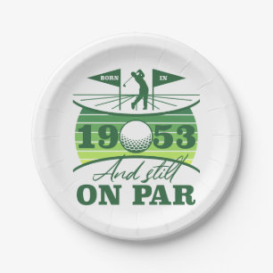 Plato De Papel Funny 1953 Golfer 70º cumpleaños