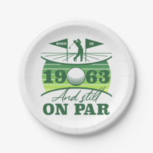 Plato De Papel Funny 1963 Golfer 60º cumpleaños