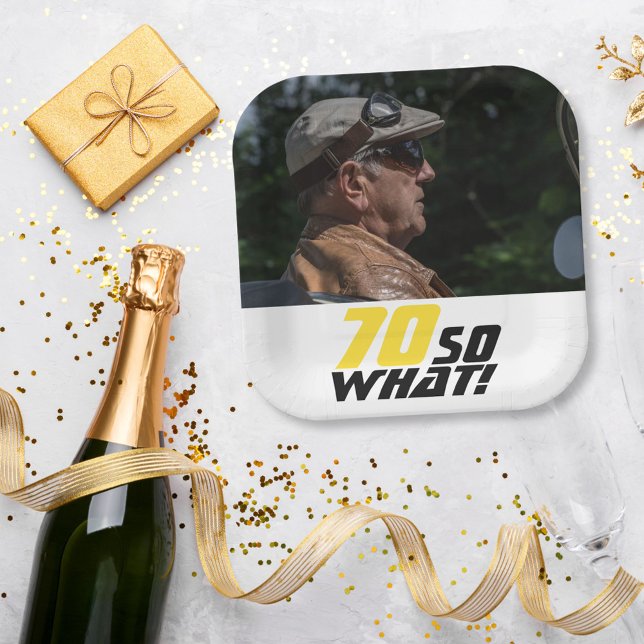 Plato De Papel Funny 70, así que qué cita foto 70 cumpleaños (Subido por el creador)