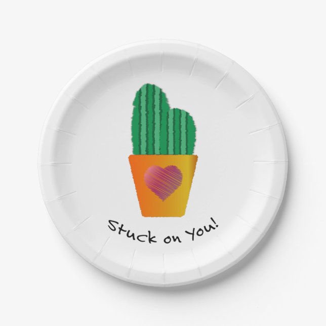 Plato De Papel Funny Agarrado A Tu Cactus (Anverso)