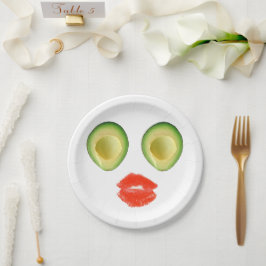 Plato De Papel Funny Aguacate Face 4Frances