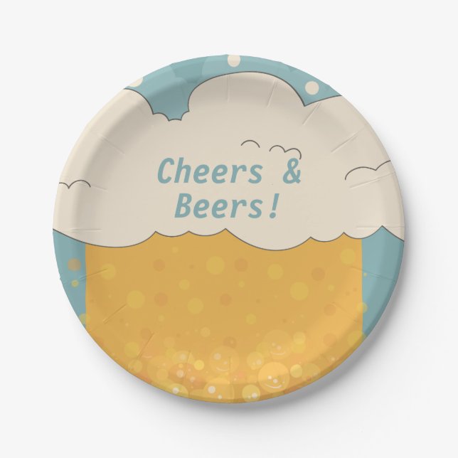 Plato De Papel Funny Beer Birthday Paper Plates - Brew Bash Fiest (Anverso)