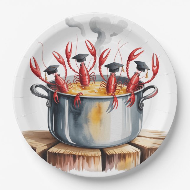 Plato De Papel Funny Cajun Graduation Party (Anverso)