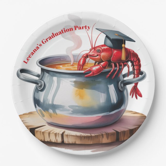 Plato De Papel Funny Cajun Graduation Party (Anverso)