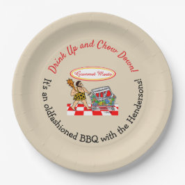 Plato De Papel Funny Caveman Summer Holidays BQ Fiesta