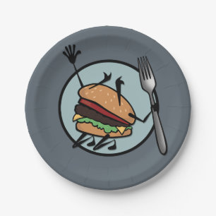 PLATO DE PAPEL FUNNY CHEESEBURGER PAPER PLATE