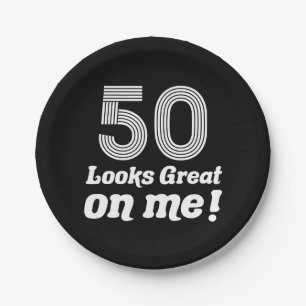 Plato De Papel Funny cumpleaños 50 para ella