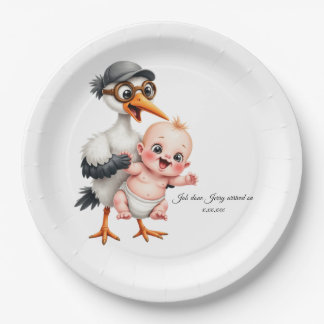 Plato De Papel Funny designed paper plates baby shower adjust