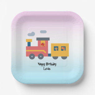 Plato De Papel Funny dinosaurio camión camión de tren Back 2 Scho