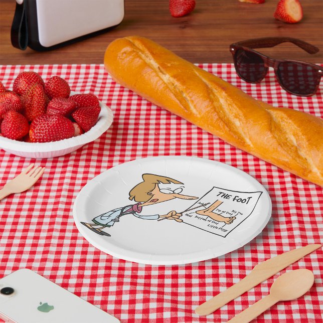 Plato De Papel Funny Doctor Teaching Foot Anatomy (Subido por el creador)