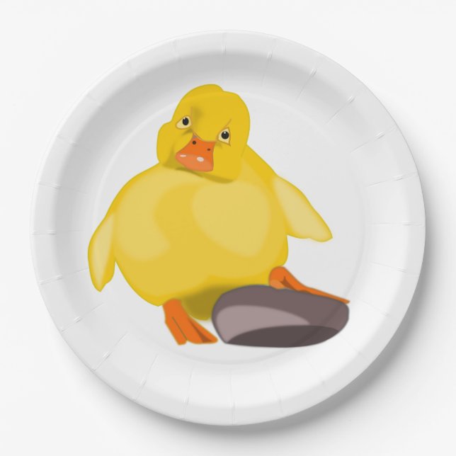 Plato De Papel Funny Duck Paper Plates - Personalizable (Anverso)