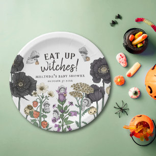 Plato De Papel Funny Eat up Wites Baby Shower de Halloween