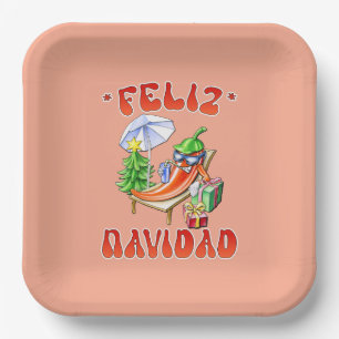 Plato De Papel Funny Feliz Navidad Navidad Chili