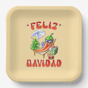 Plato De Papel Funny Feliz Navidad Navidad Chili
