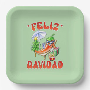 Plato De Papel Funny Feliz Navidad Navidad Chili
