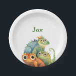 Plato De Papel Funny fiesta de cumpleaños personalizada de Lizard<br><div class="desc">Graciosos platos de papel de Lizard Personalized Birthday party.</div>