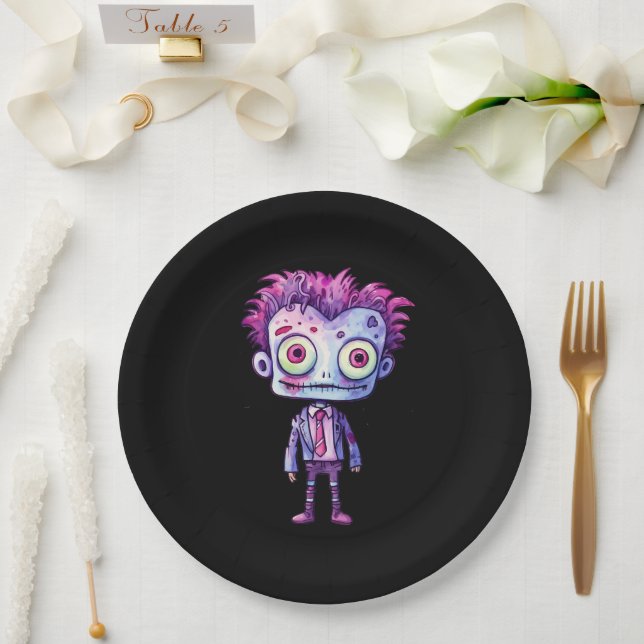 Plato De Papel Funny Frankenstein Monster Halloween Fun (Boda)