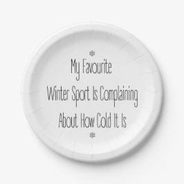 Plato De Papel Funny Gift Quote My Favourite Winter Sport Decor