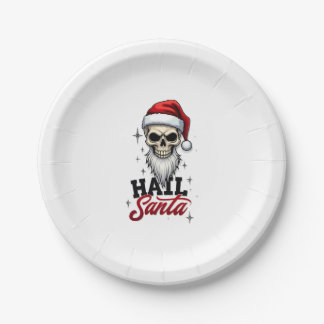 Plato De Papel Funny Hail Santa Claus Skull Skeleton Antichrist C