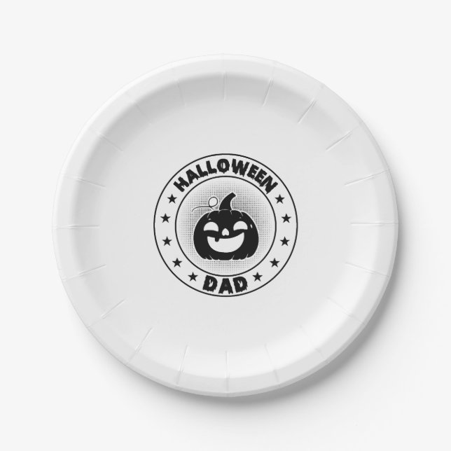 Plato De Papel Funny Halloween Dad Halloween (Anverso)