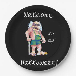 Plato De Papel Funny Halloween Scandinaviavian Ogre Troll