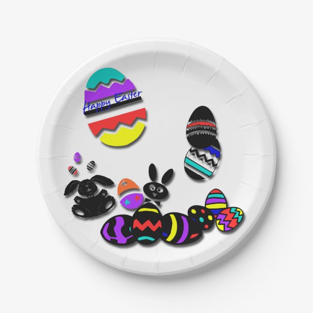 Plato De Papel Funny Happy Easter Paper Plates (Anverso)