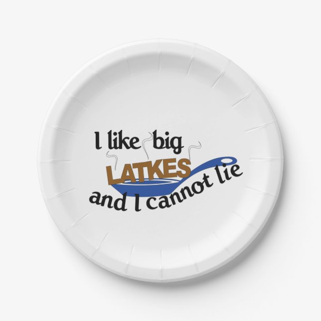 Plato De Papel Funny Jewish Latke Hanukkah placas de papel (Anverso)