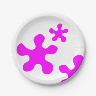 Plato De Papel Funny Magenta slime delgado fiesta blanco