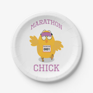 Plato De Papel Funny Marathon Chick