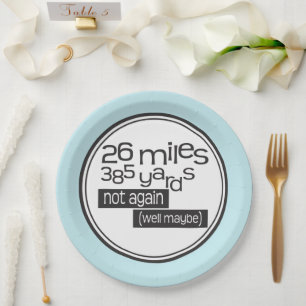 Plato De Papel Funny Marathon Runner a 40 km a 350 metros
