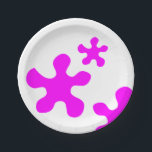 Plato De Papel Funny neon Magenta pintura de lima patrón lindo<br><div class="desc">Funny neon Magenta pintura de espuma patrón lindo fiesta Placas de papel</div>