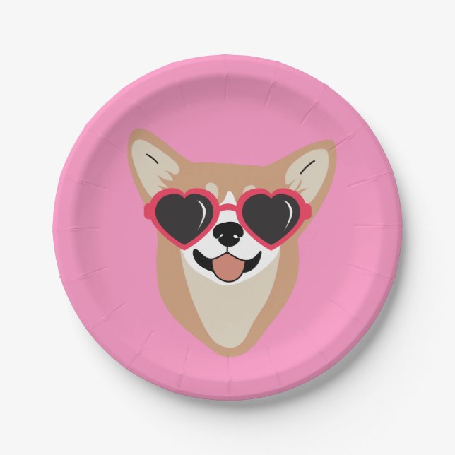 Plato De Papel Funny Pembroke Welsh Corgi (Anverso)