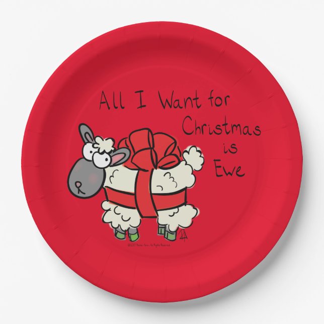 Plato De Papel Funny Personalizado de Navidades de Holiday Cute S (Anverso)